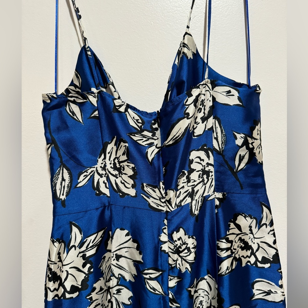 Zara Blue Floral Tie Bust Jumpsuit - Picture 9 of 9